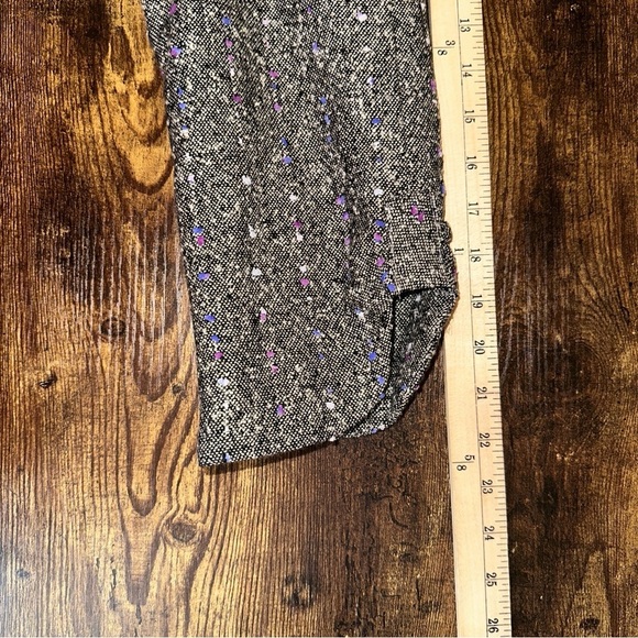 Aura Jacket Women 14 Gray Vintage Tweed Speckled Circle Blazer Office Y2K Boho - Picture 8 of 10